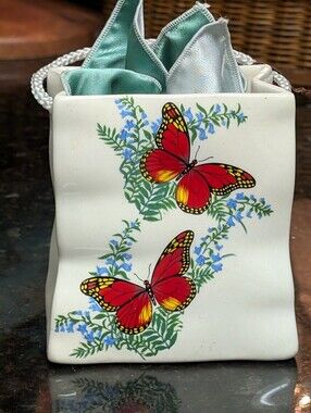 hand-painted porcelain or ceramic gift bag vase/Potpourri